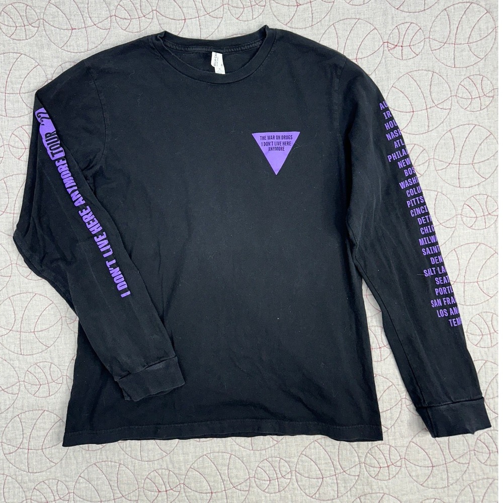 The War On Drugs Tour Shirt Black Purple Graphic / Mens XL